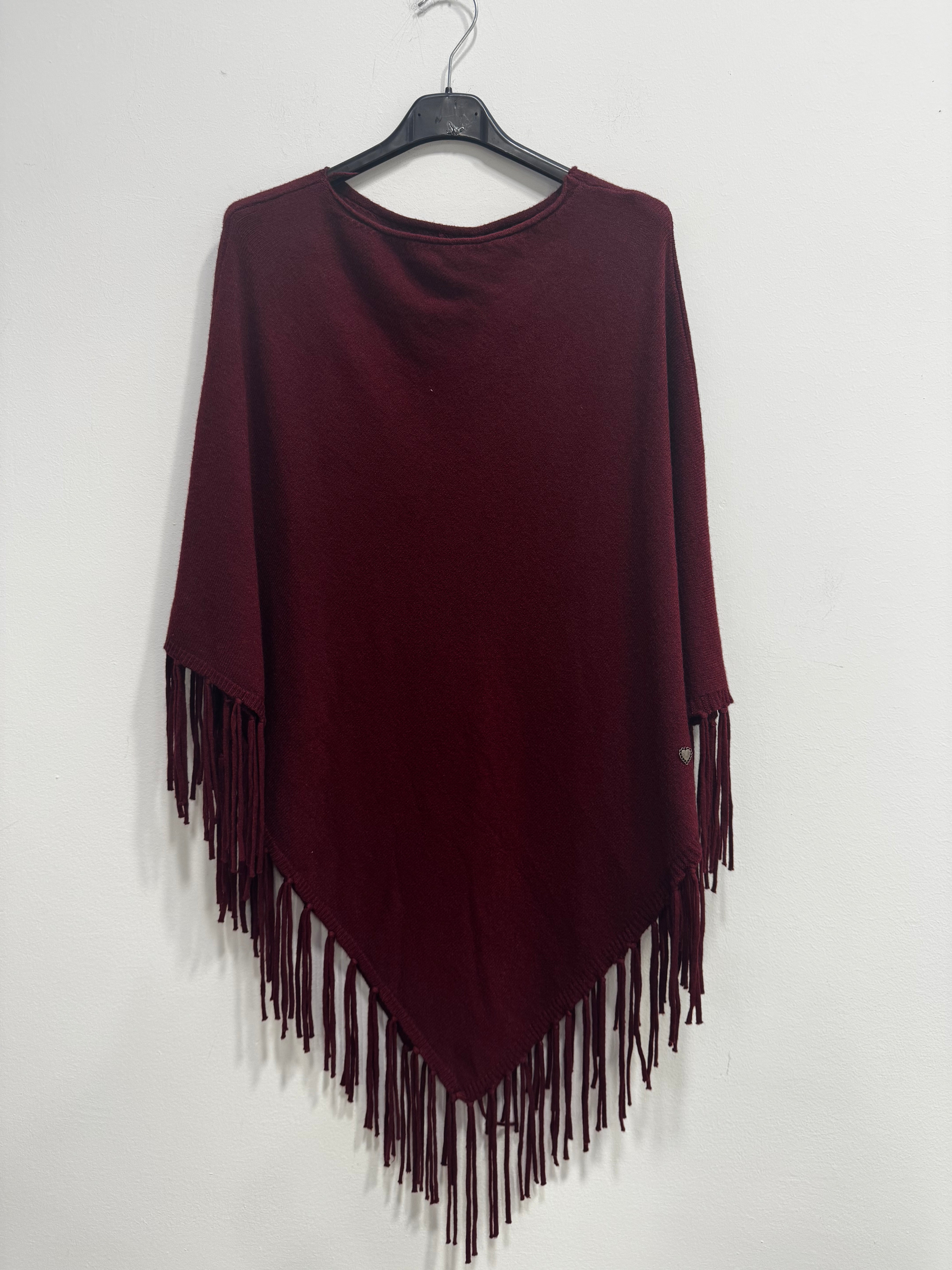 Poncho maglina con frange