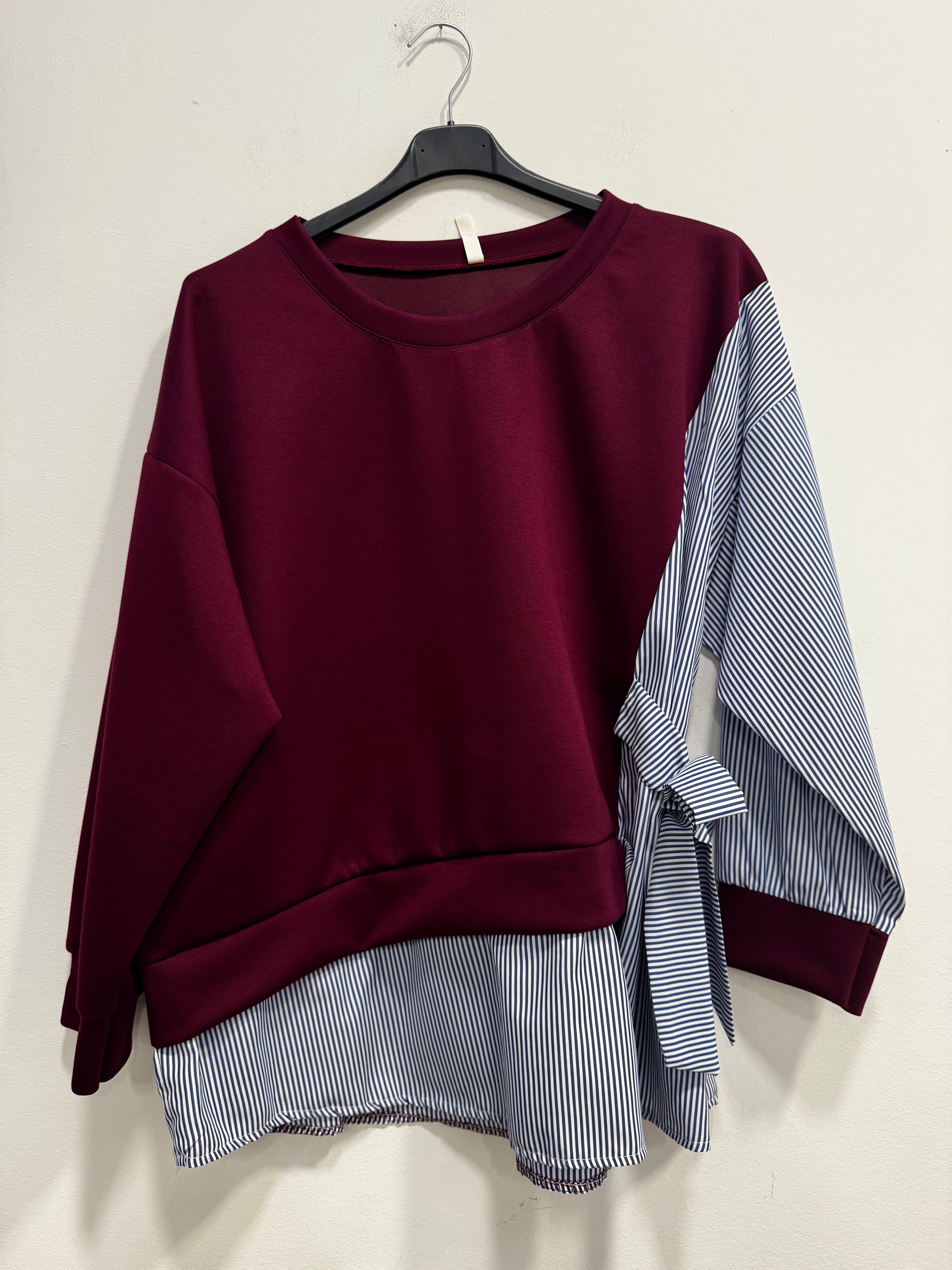 Felpa camicia righe