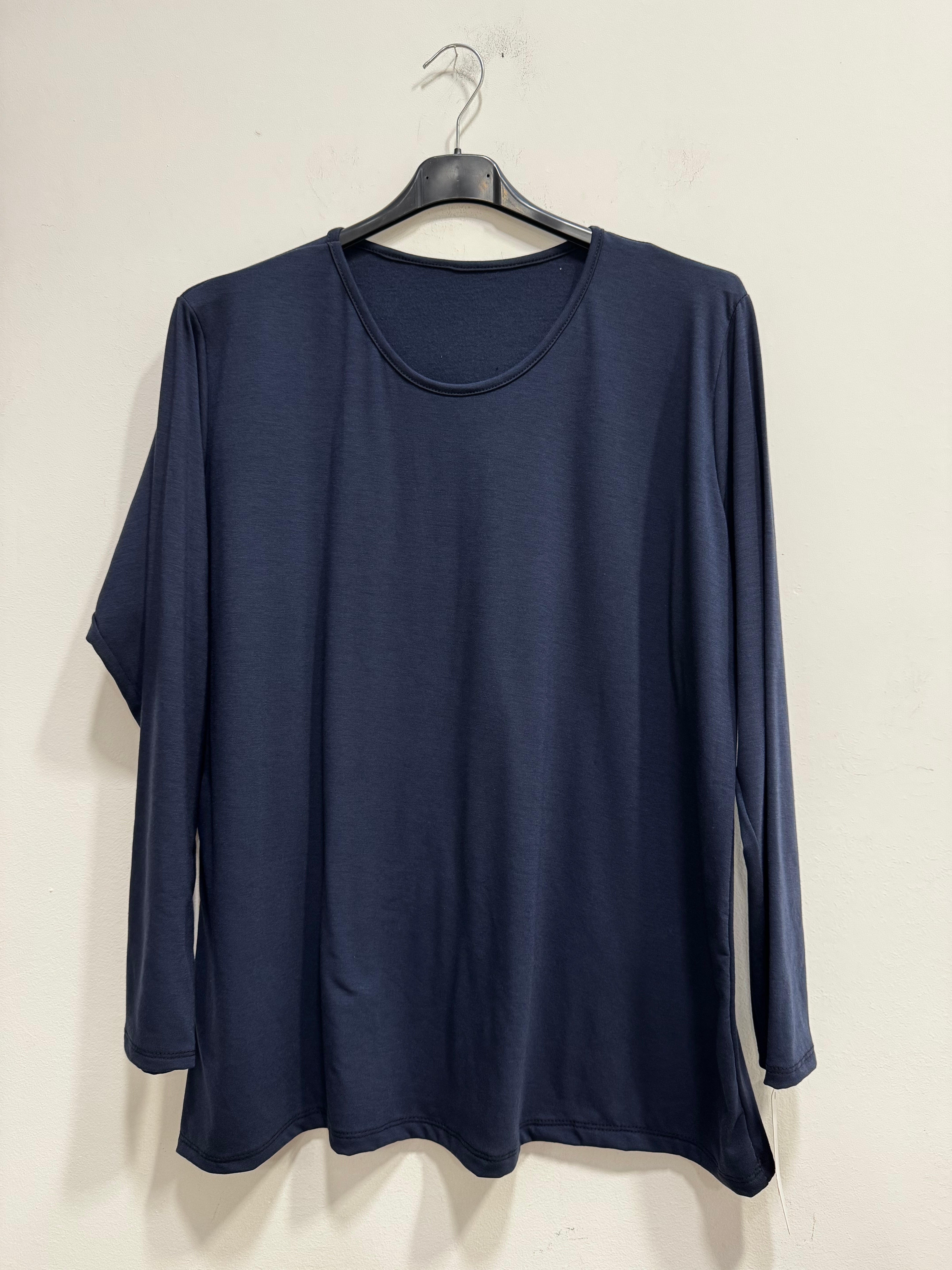 Blusa girocollo felpata