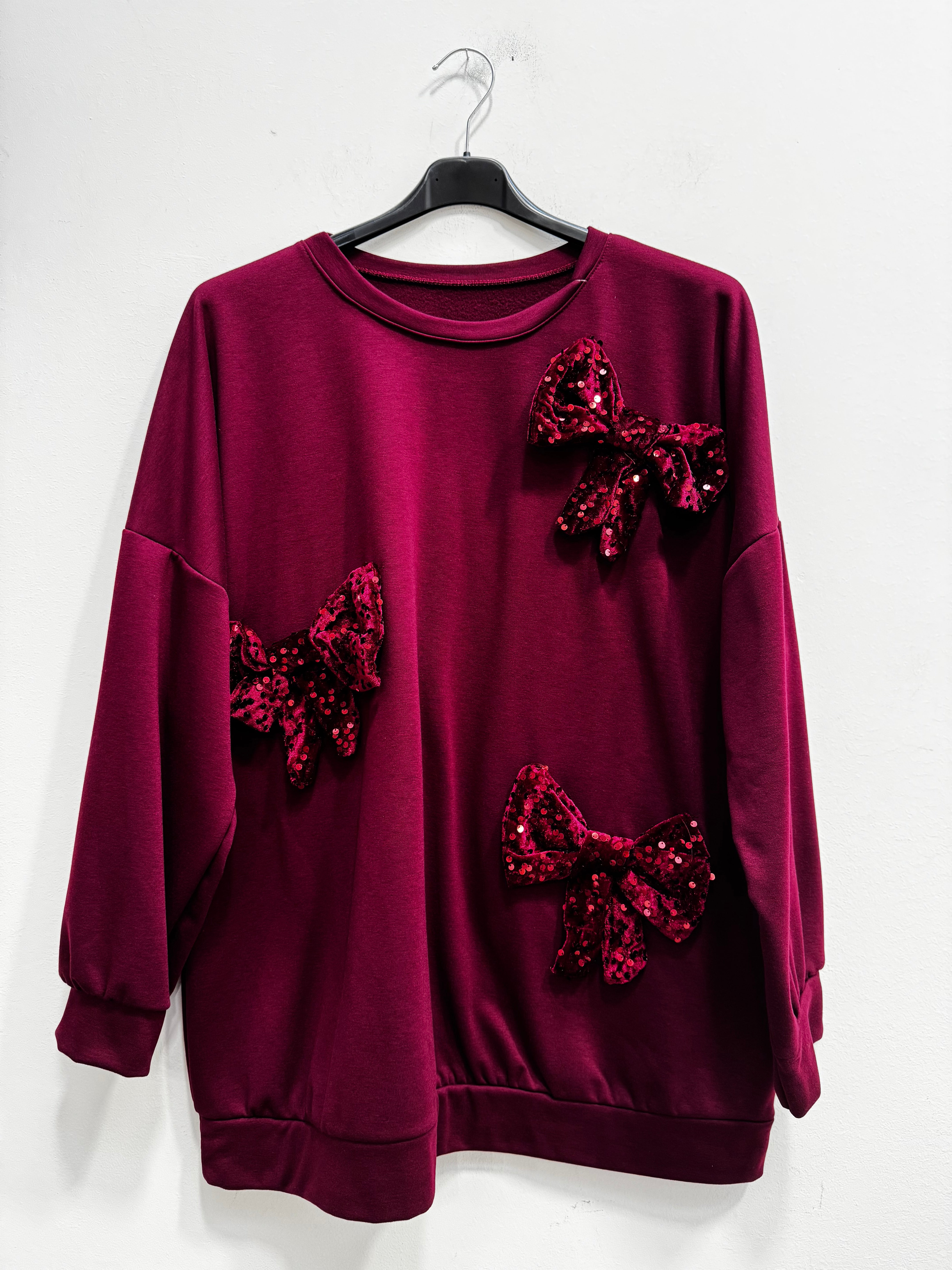 Felpa fiocchi paillettes