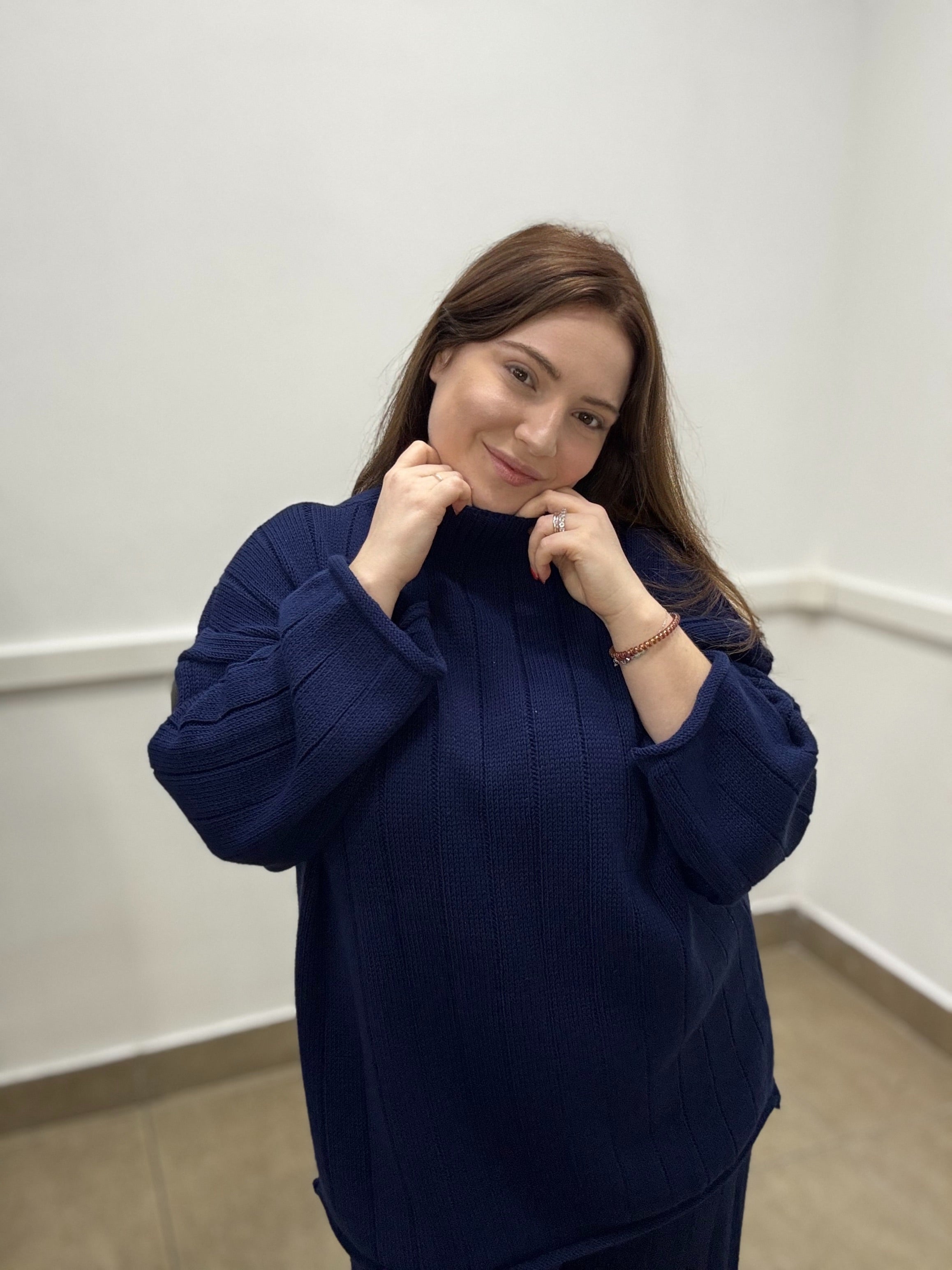 Coordinato in maglia a costine