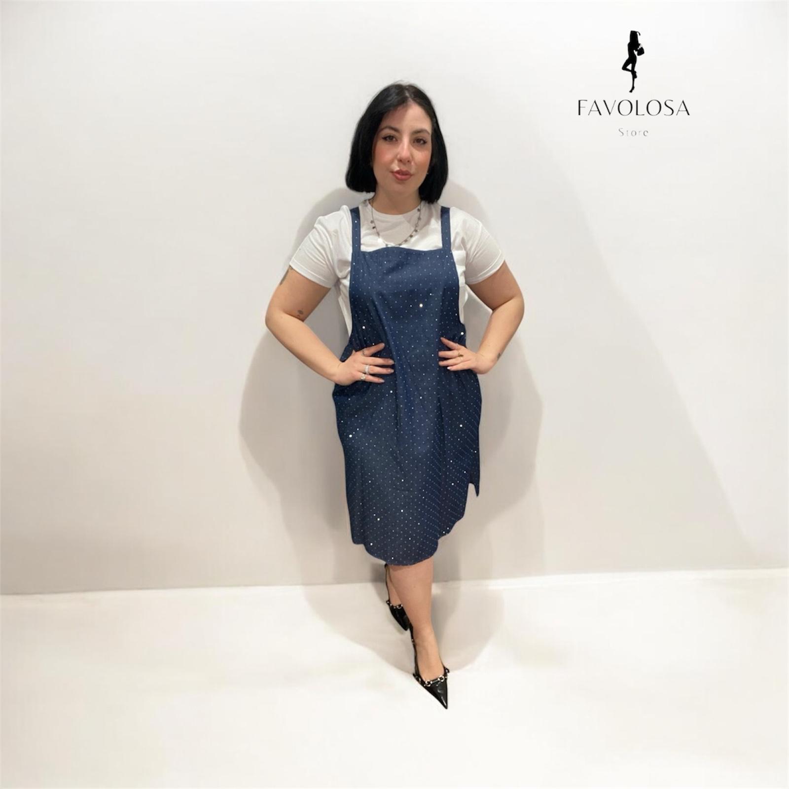 Salopette abito denim brillocco