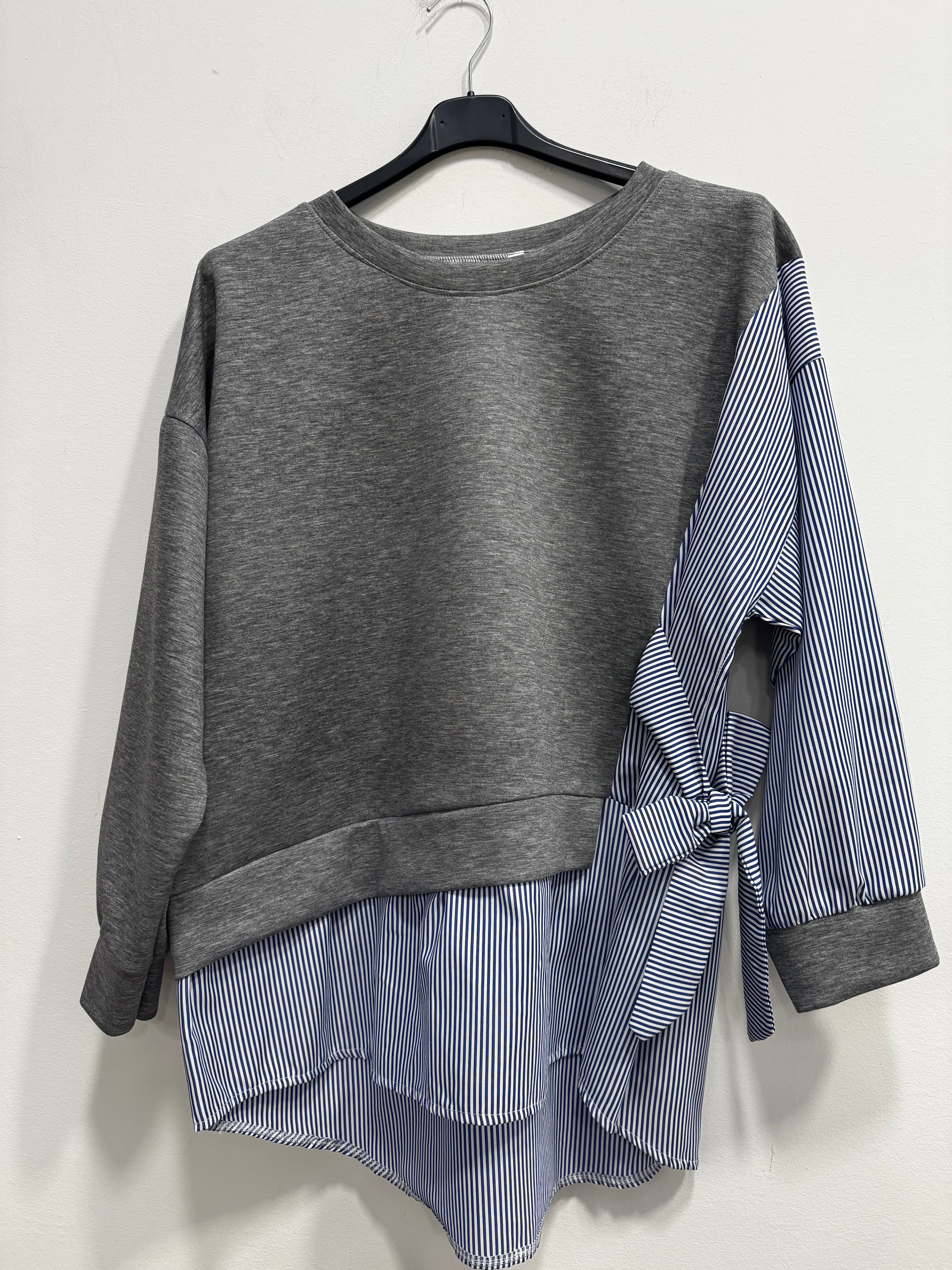 Felpa camicia righe