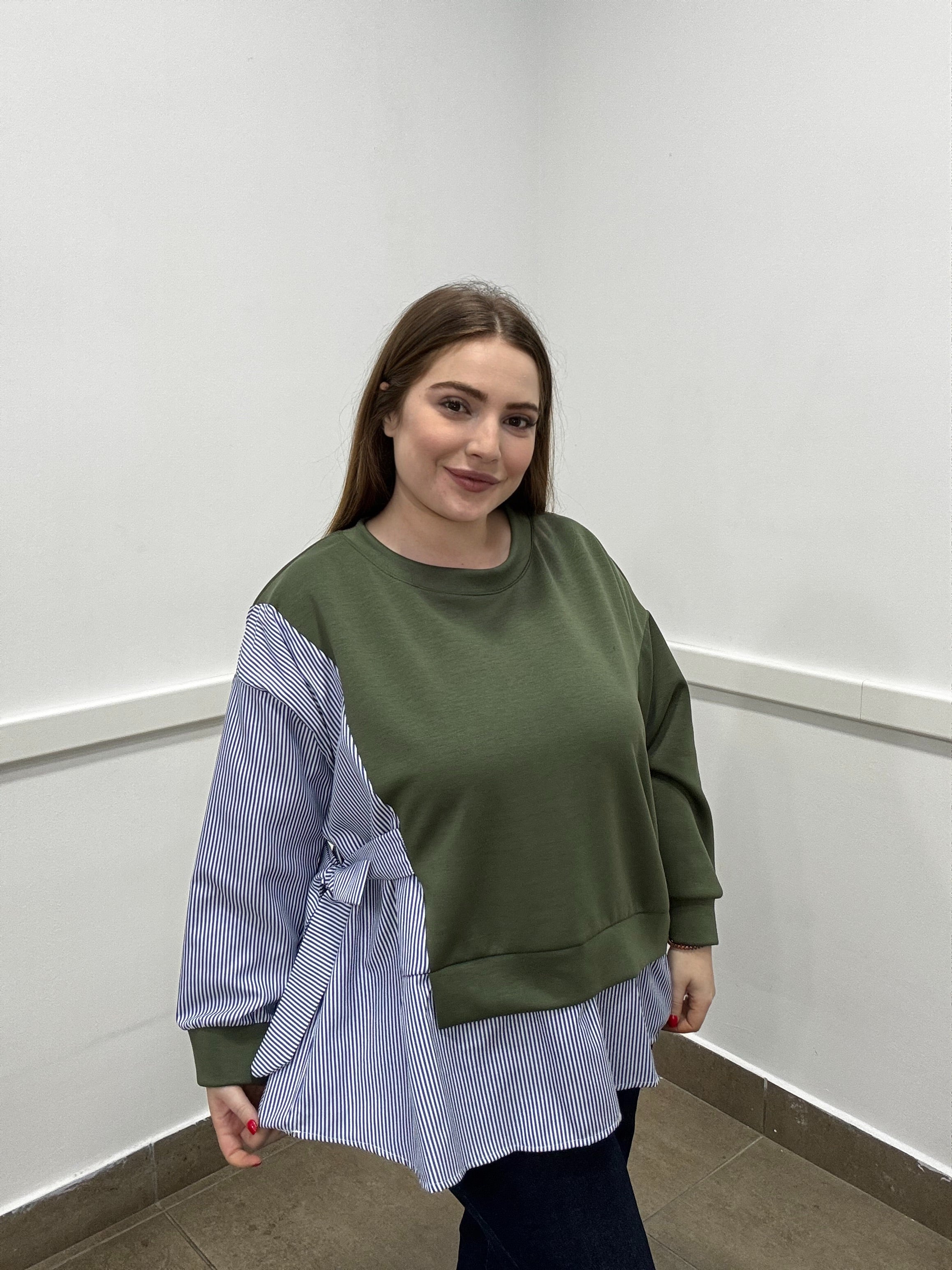 Felpa camicia righe