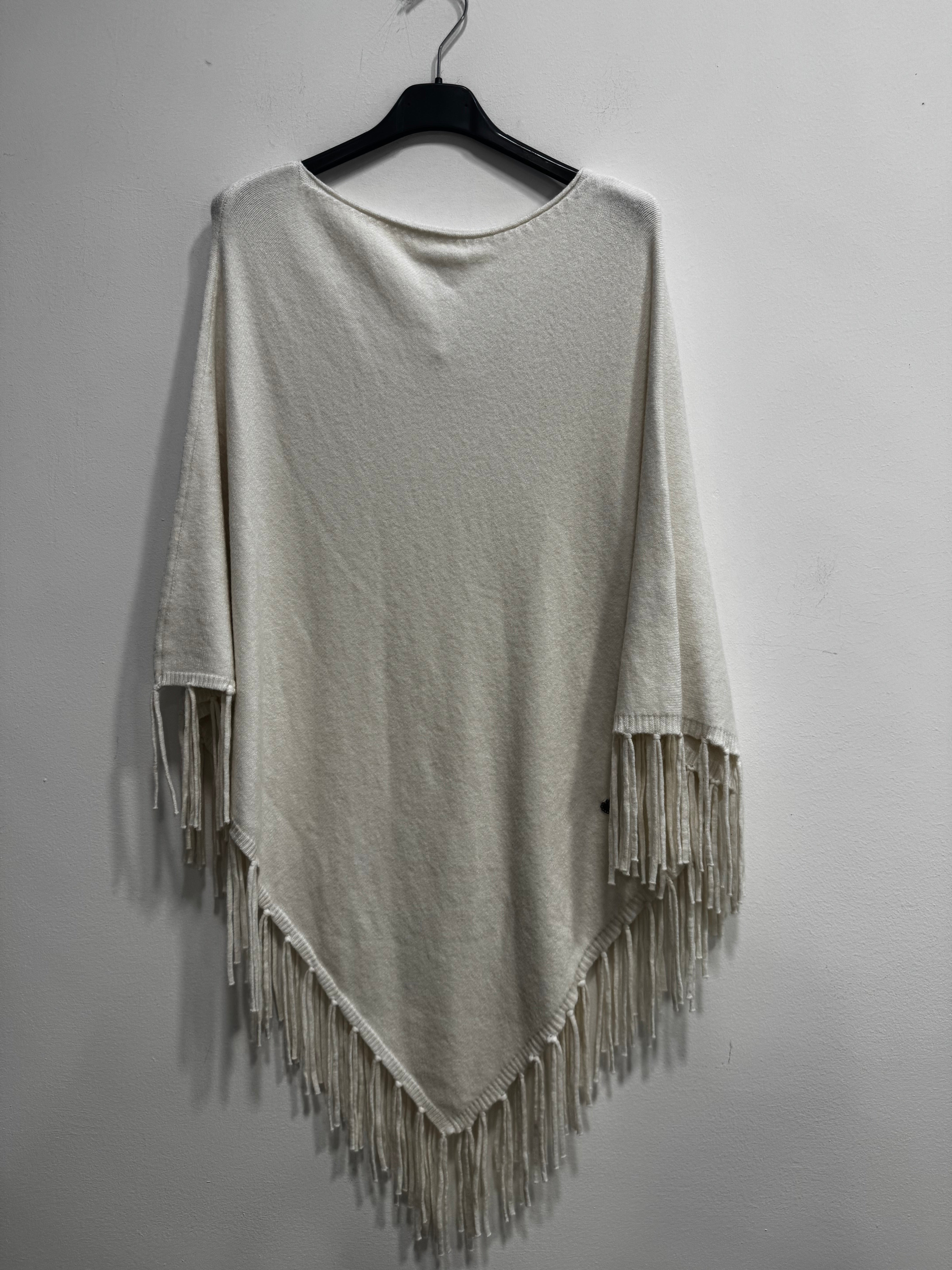 Poncho maglina con frange
