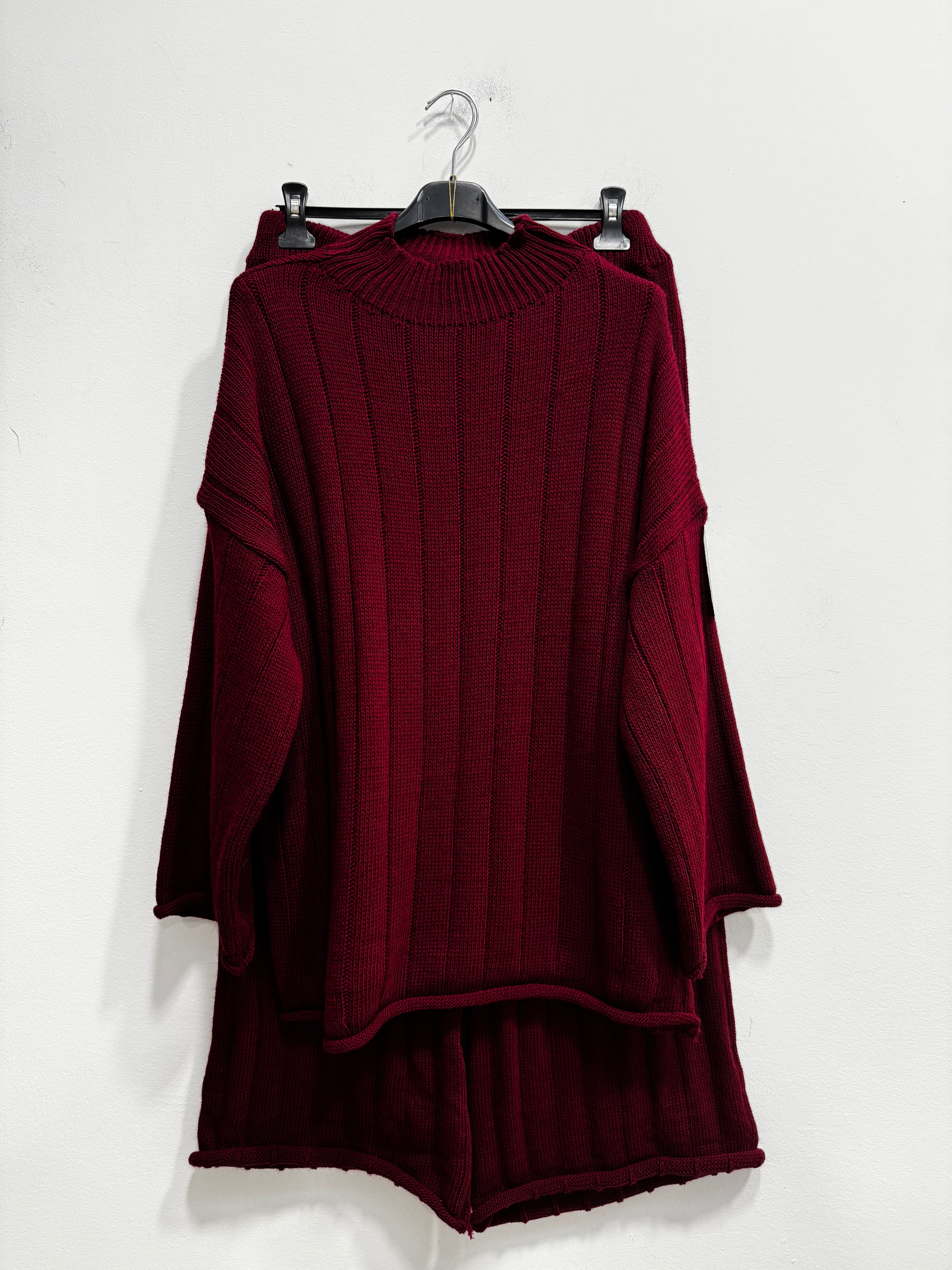 Coordinato in maglia a costine
