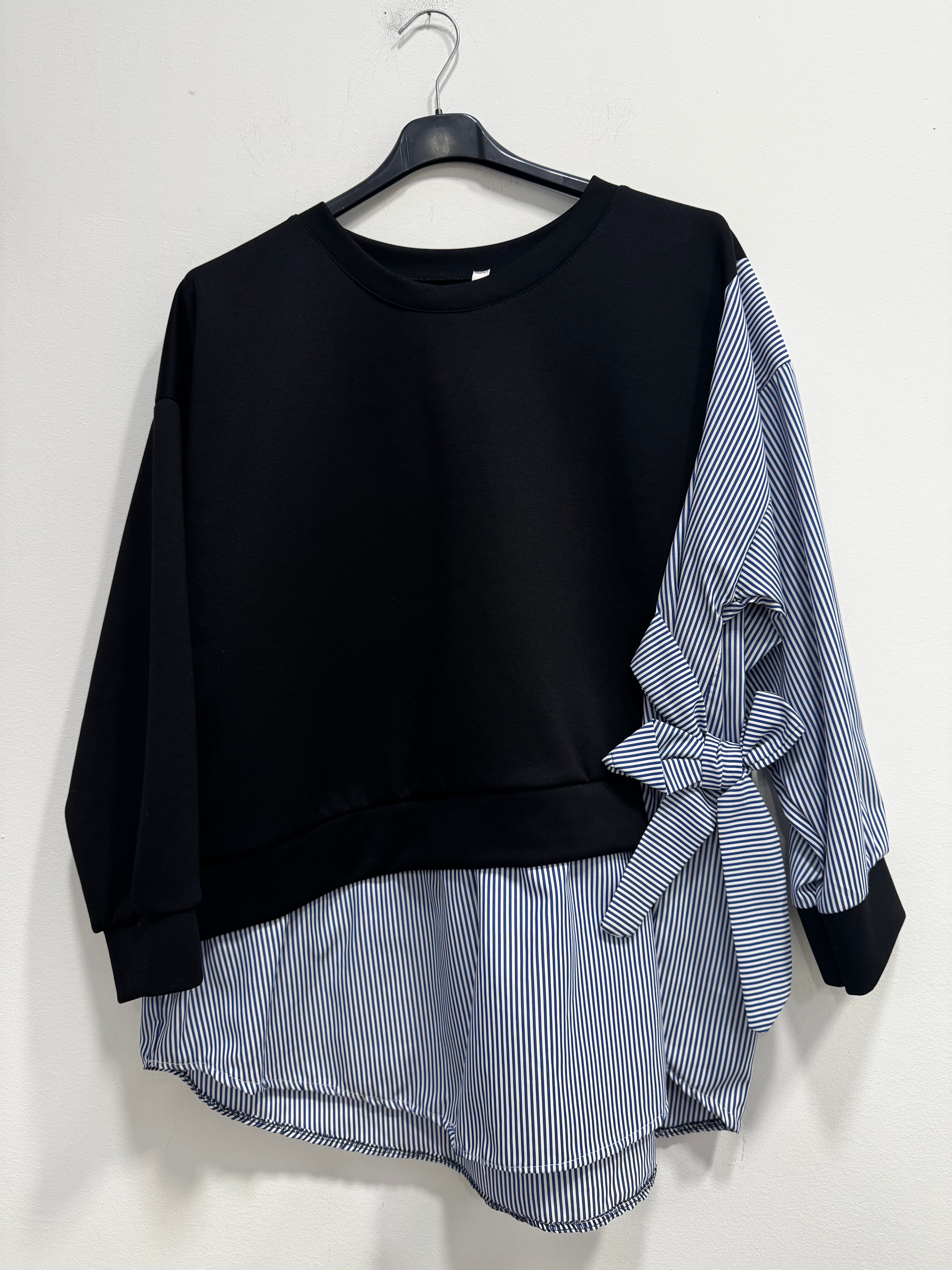 Felpa camicia righe