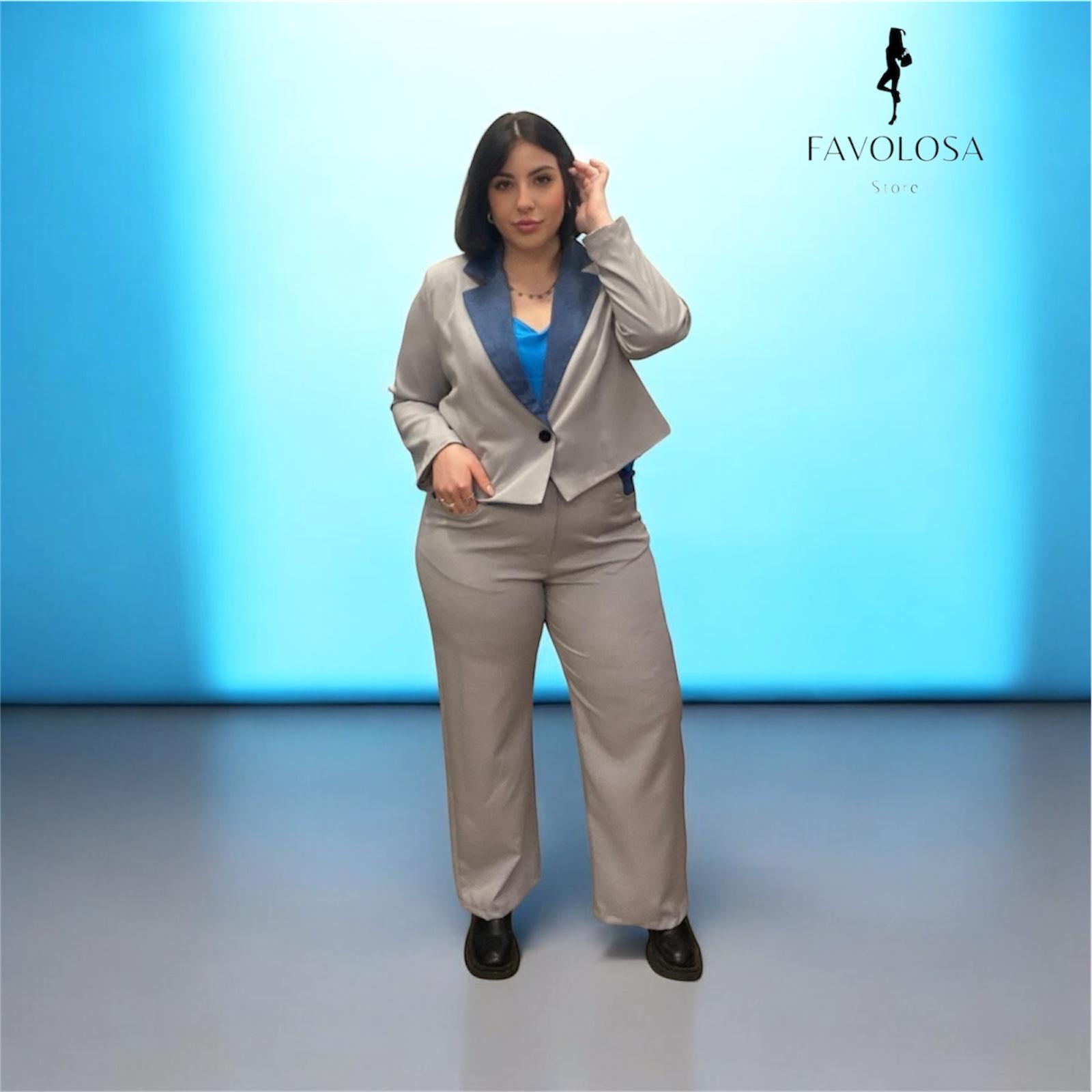 Completo tailleur dettagli in denim