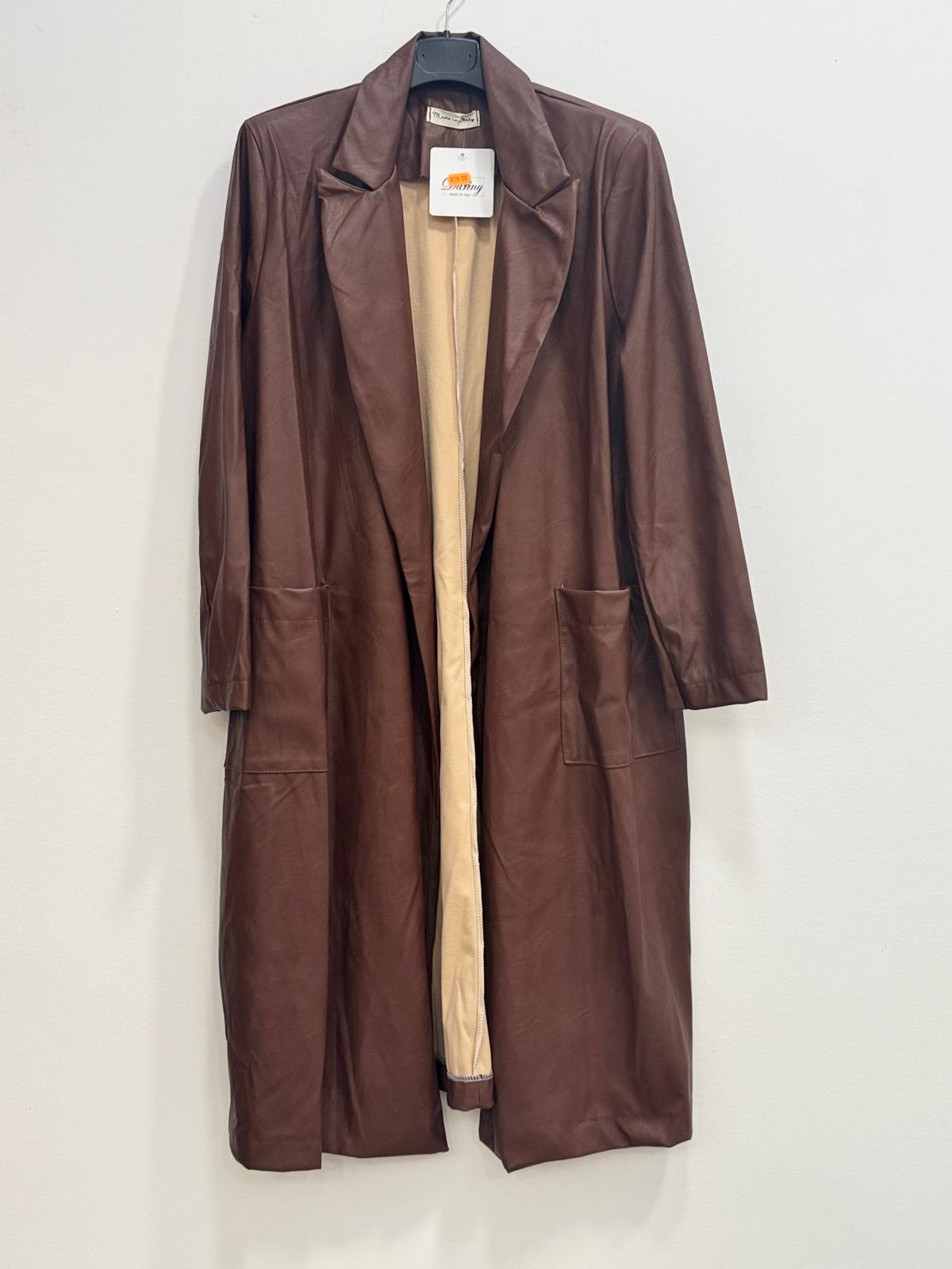 Cappotto ecopelle lungo