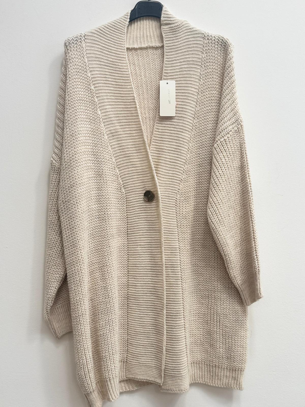 Cardigan bottone stile ottone