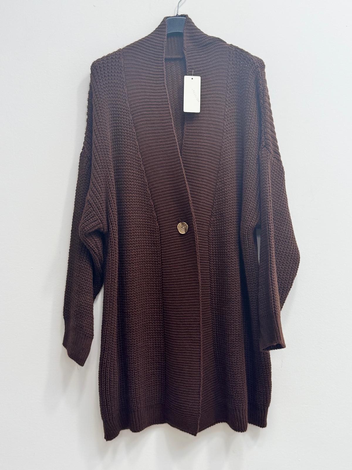 Cardigan bottone stile ottone