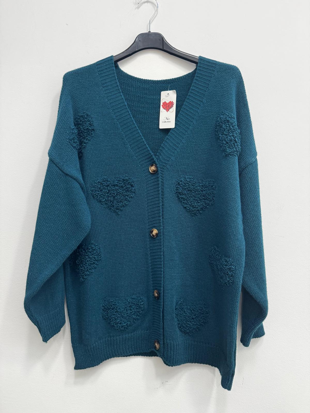 Cardigan cuore 3d