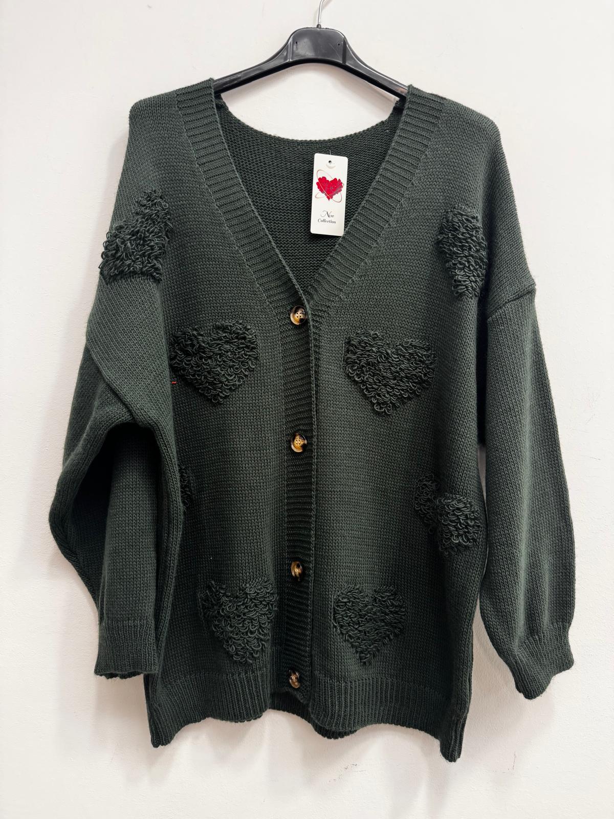 Cardigan cuore 3d