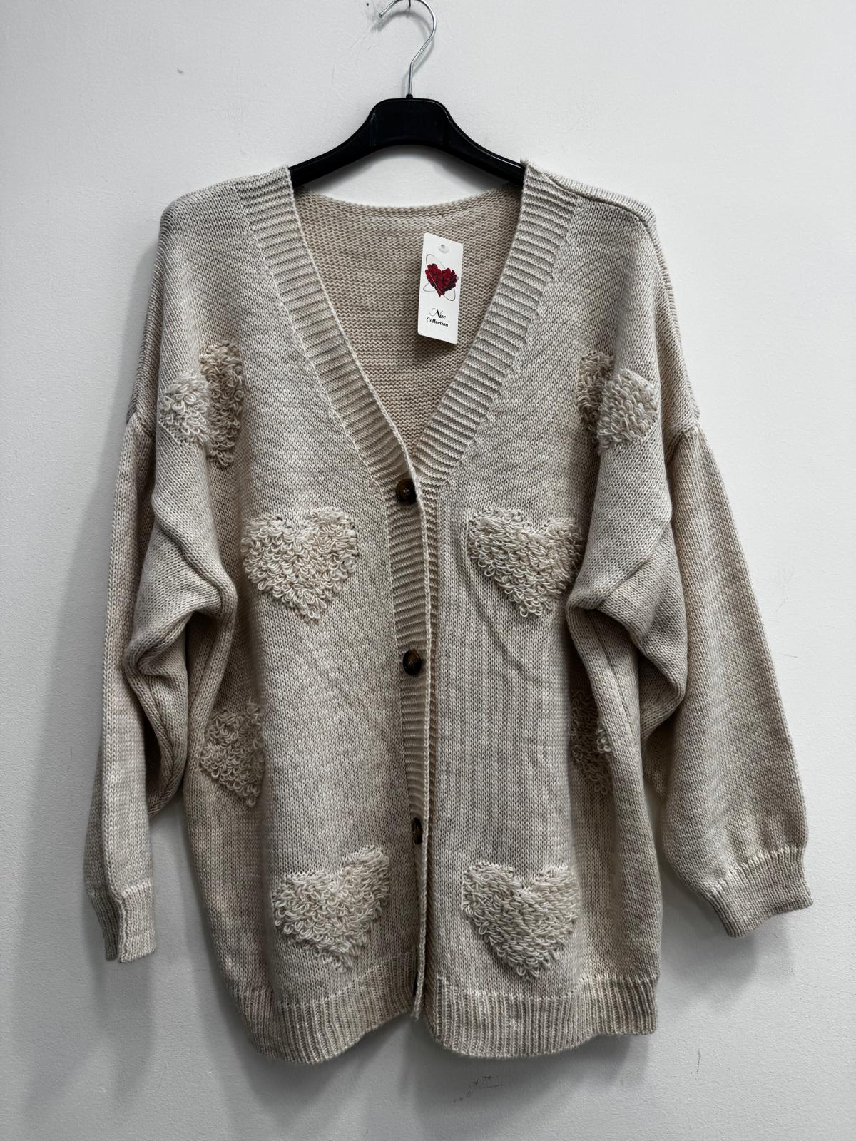 Cardigan cuore 3d