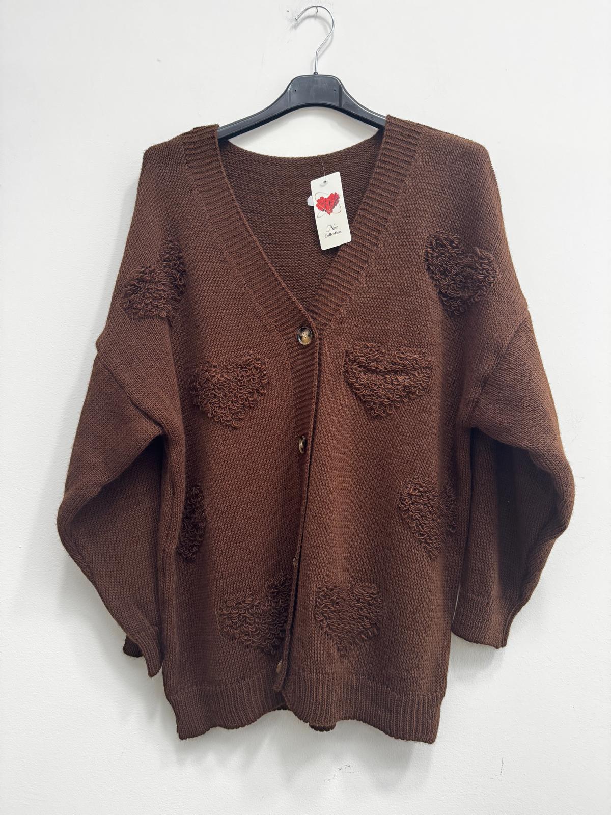 Cardigan cuore 3d