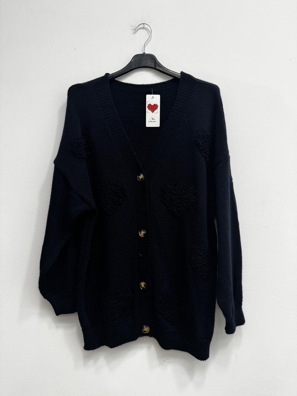 Cardigan cuore 3d