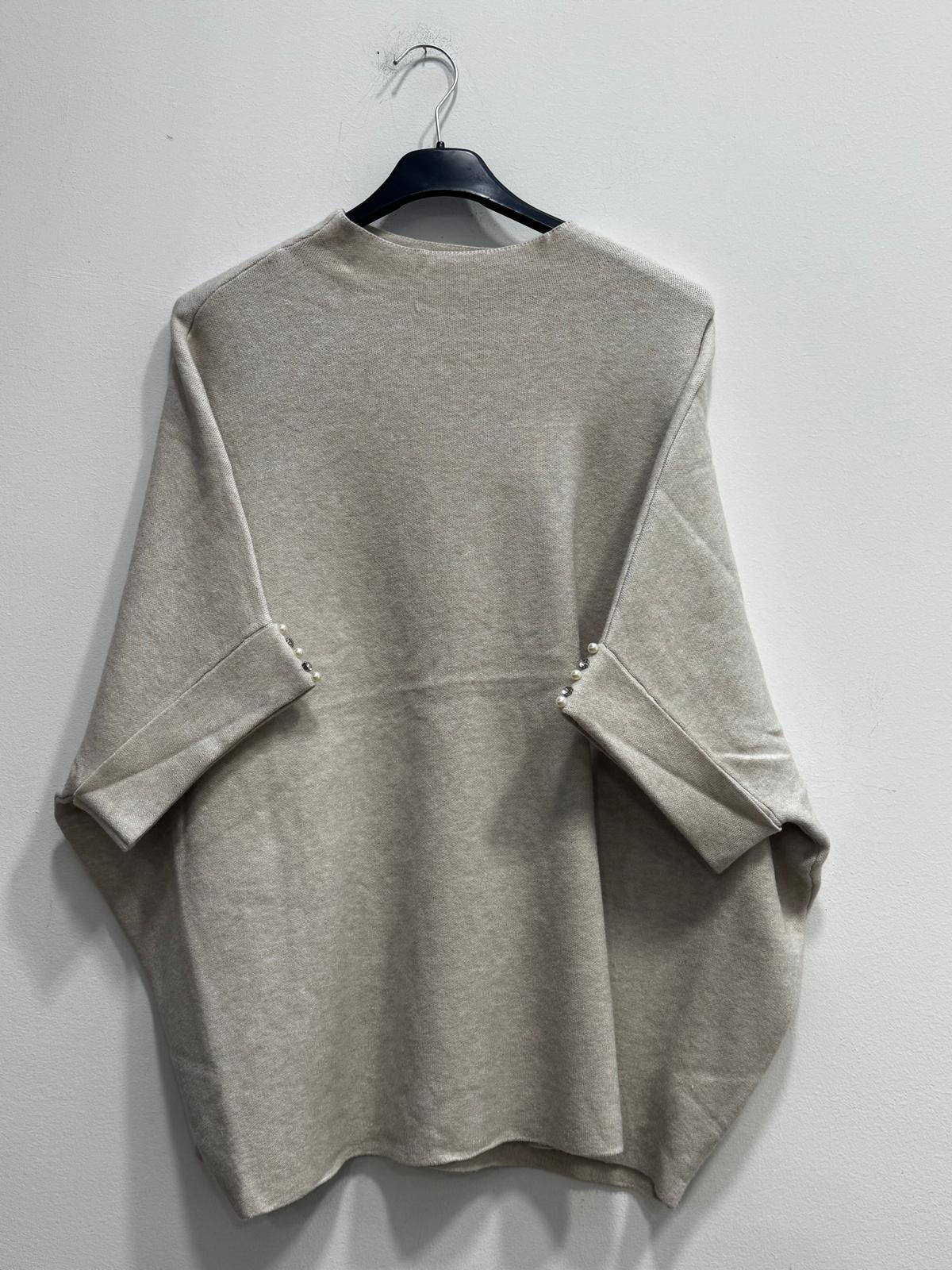 Maglione morbido in modal con perle