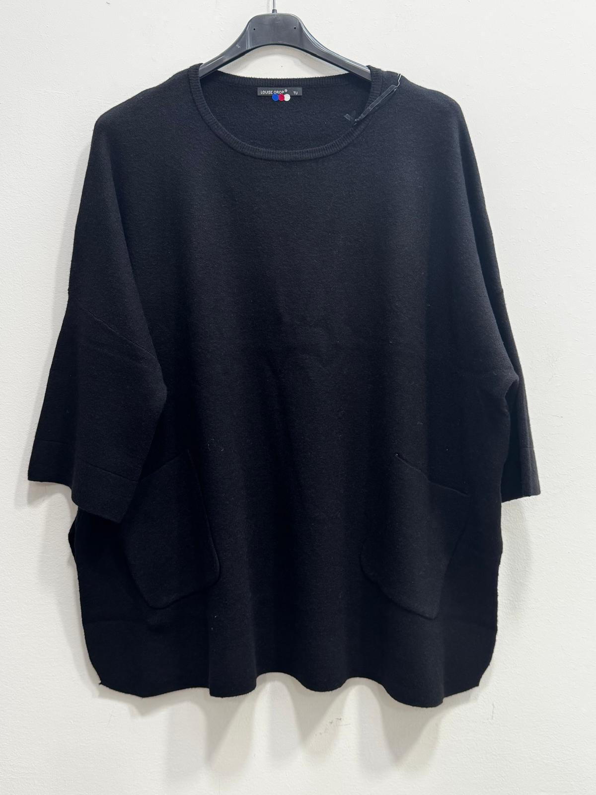 Blusa morbida modal con tasche