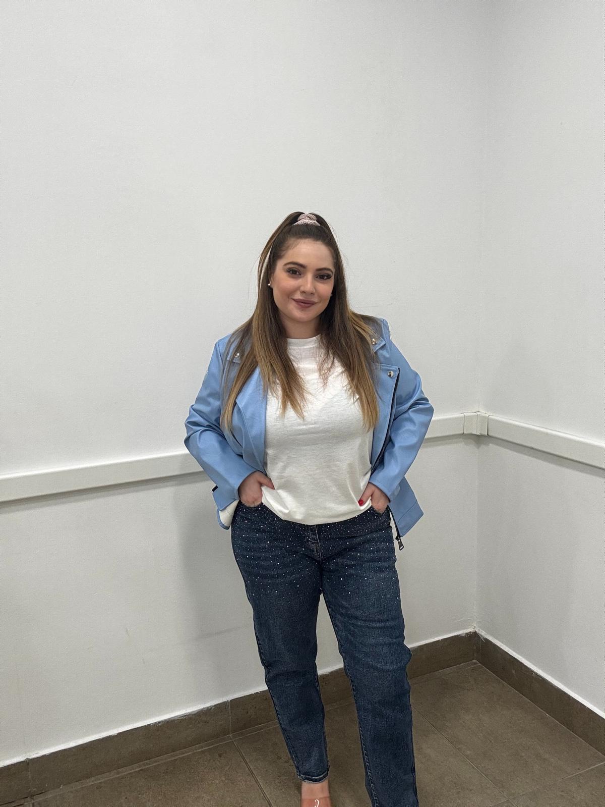 Jeans pushup gocce strass