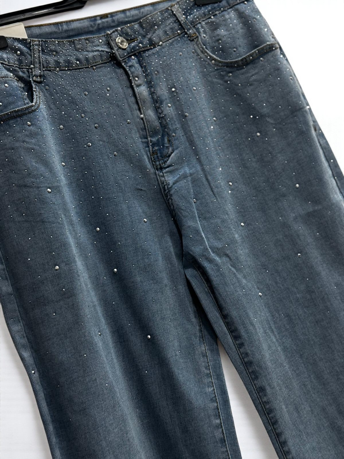 Jeans gocce strass chiaro