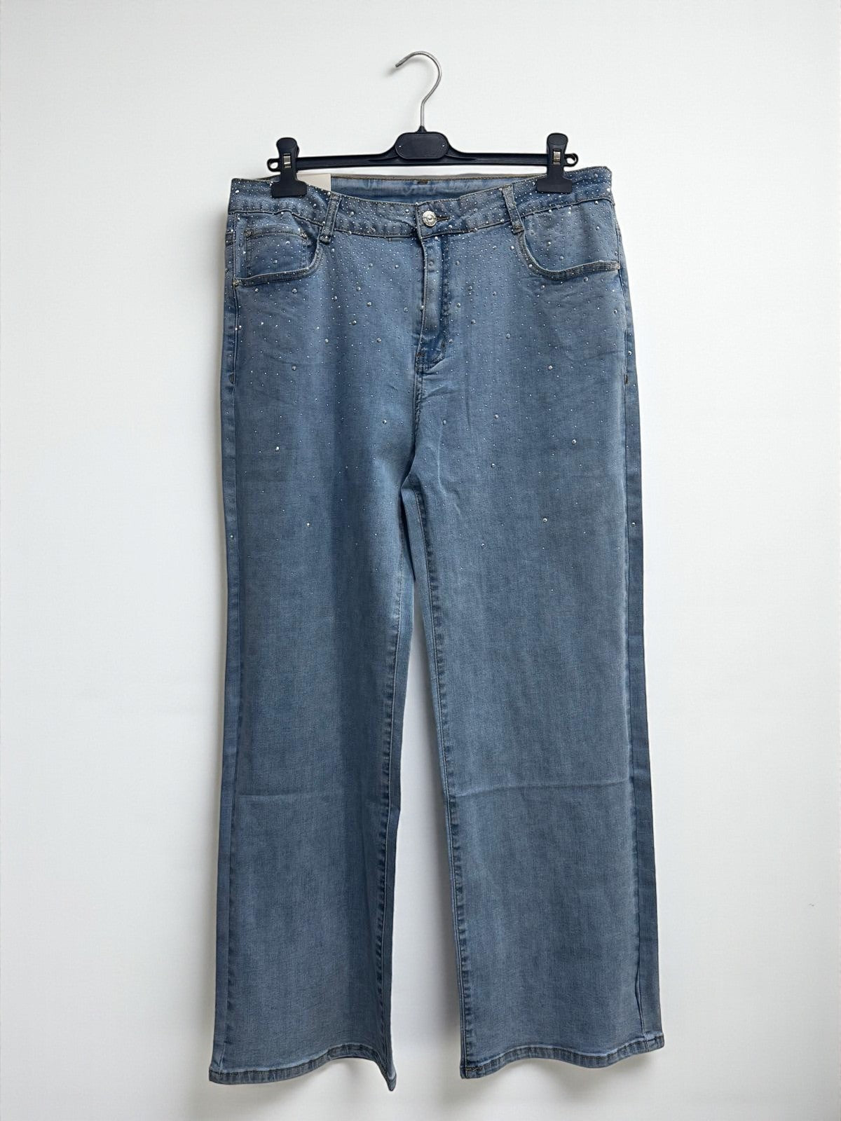 Jeans gocce strass chiaro