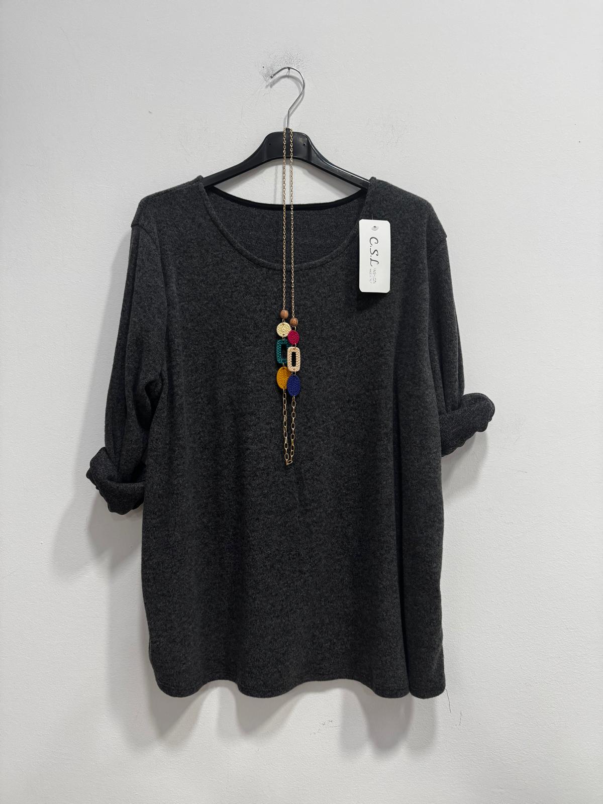 Blusa pile di viscosa