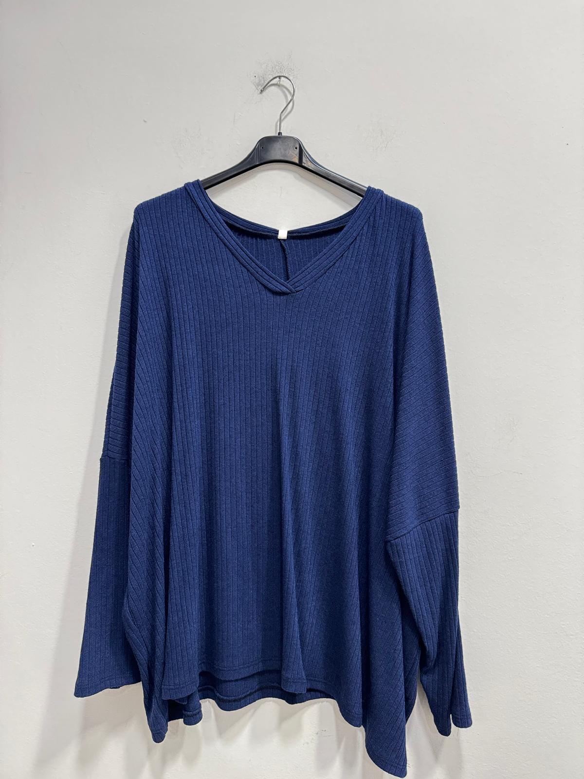 Blusa scollo V a coste