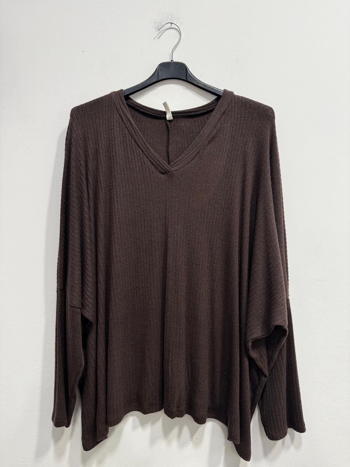 Blusa scollo V a coste
