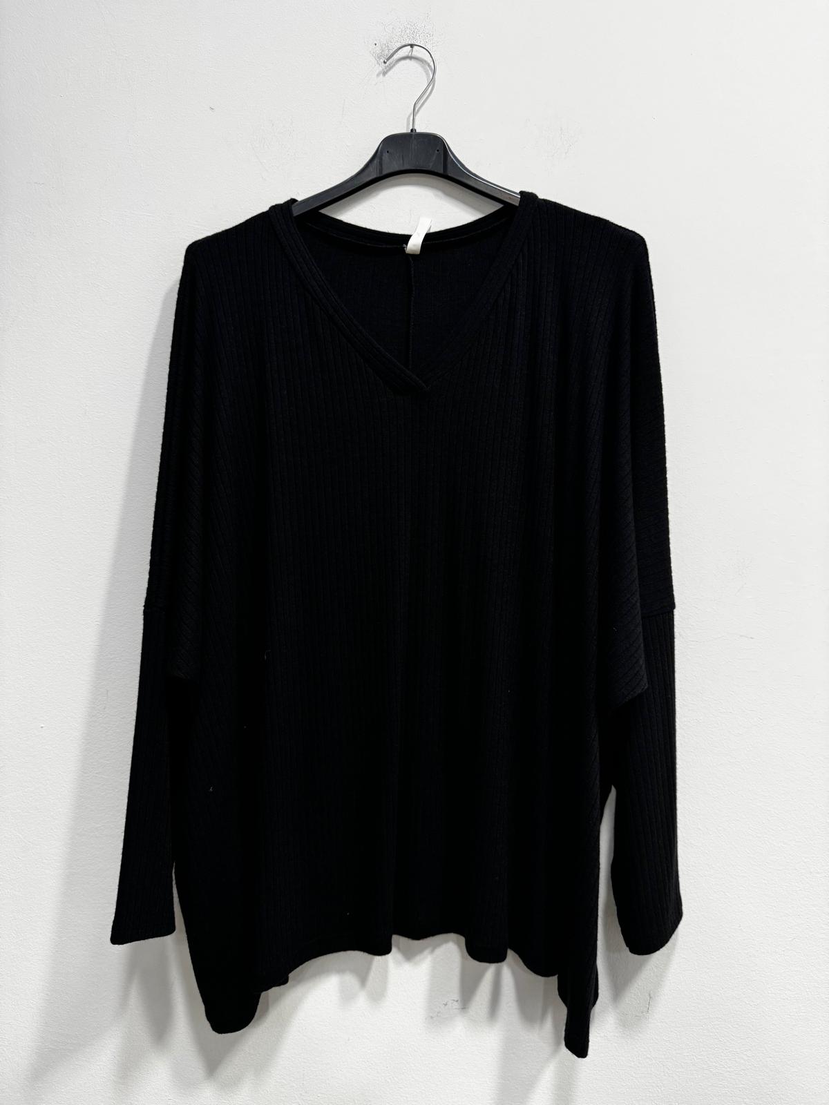 Blusa scollo V a coste