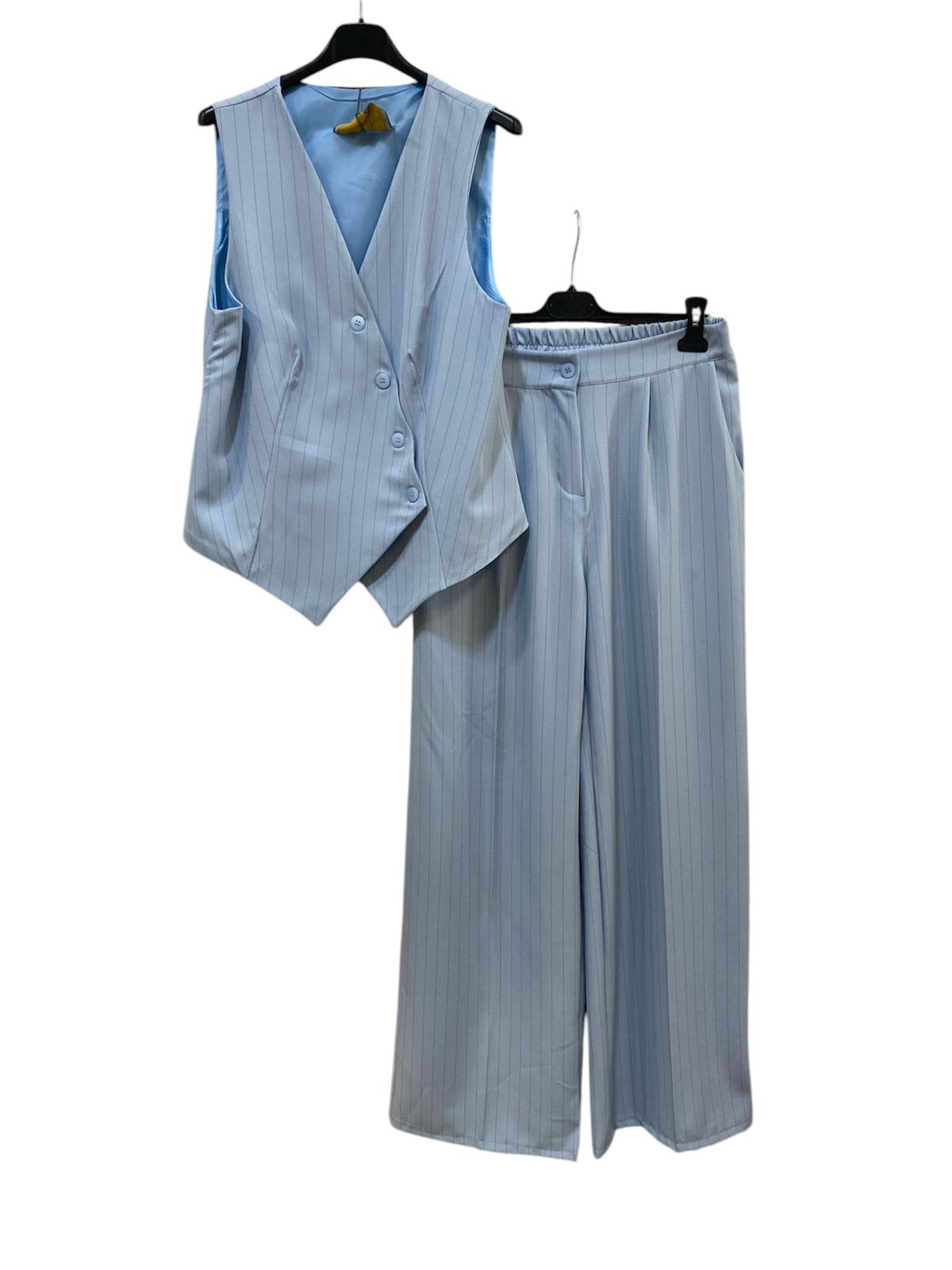 Tailleur gessato smanicato