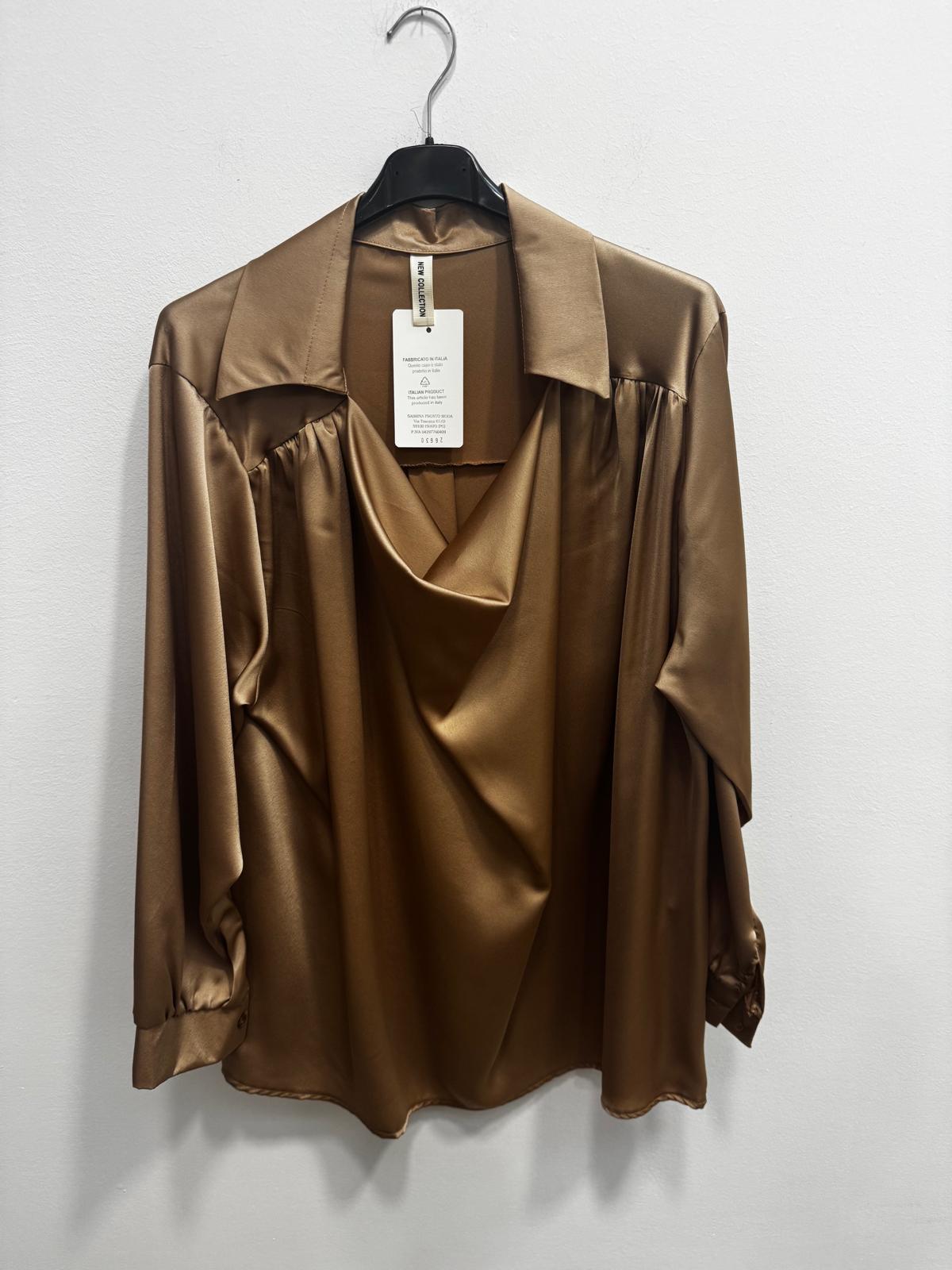 Blusa raso collo sciallato