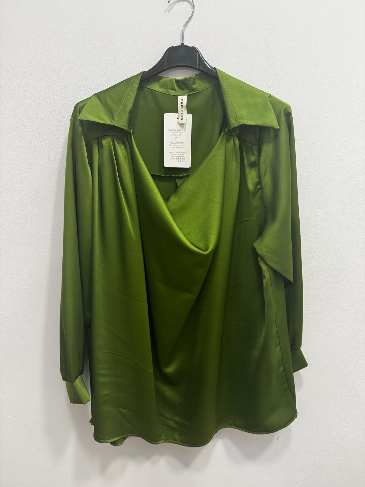 Blusa raso collo sciallato