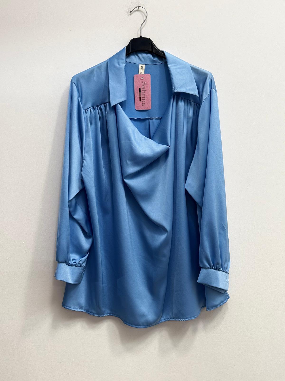 Blusa raso collo sciallato