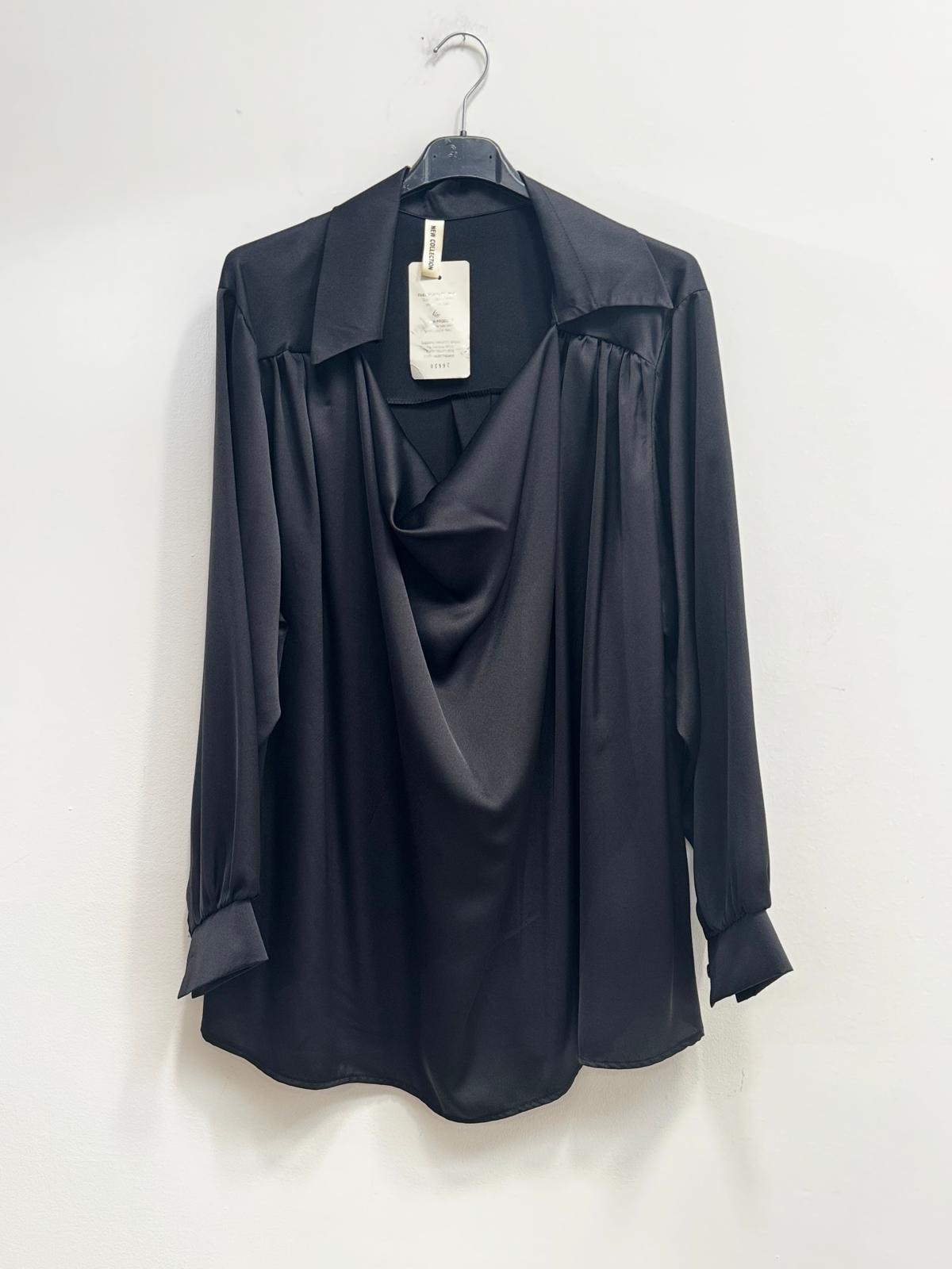 Blusa raso collo sciallato