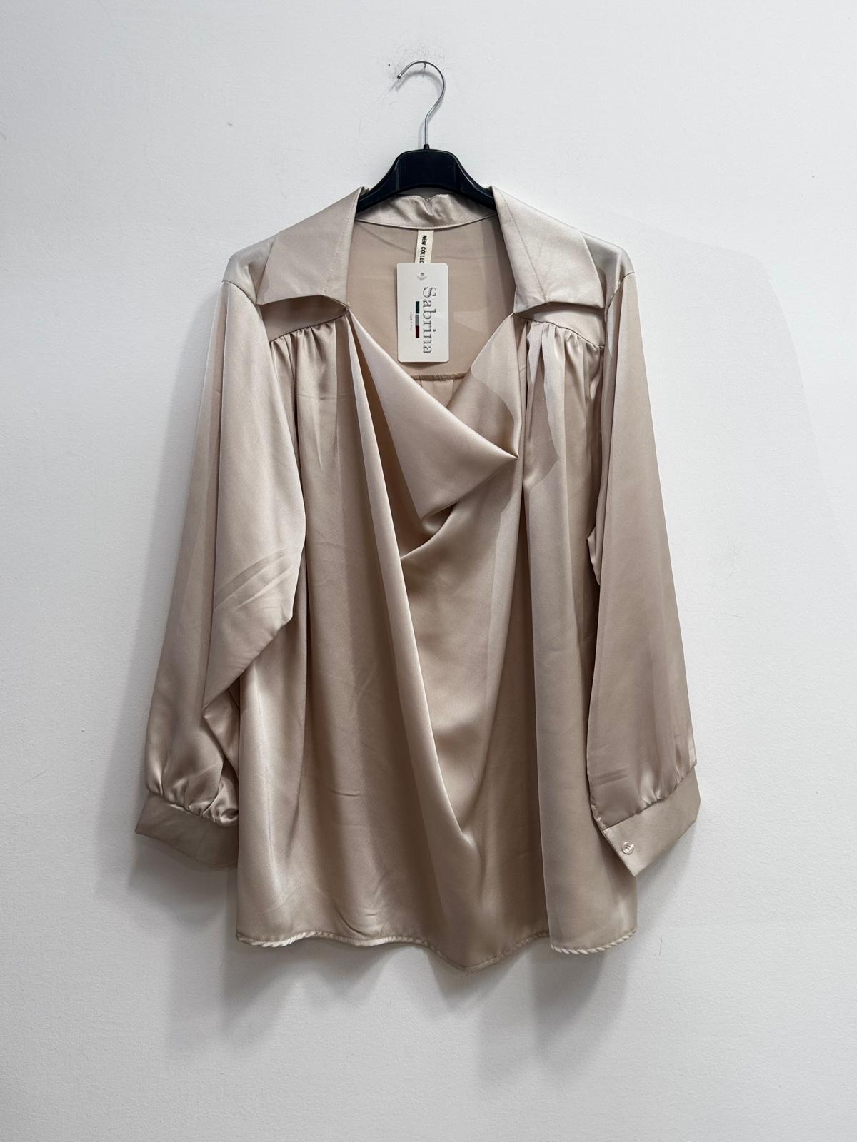 Blusa raso collo sciallato