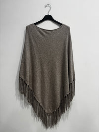 Poncho maglina con frange