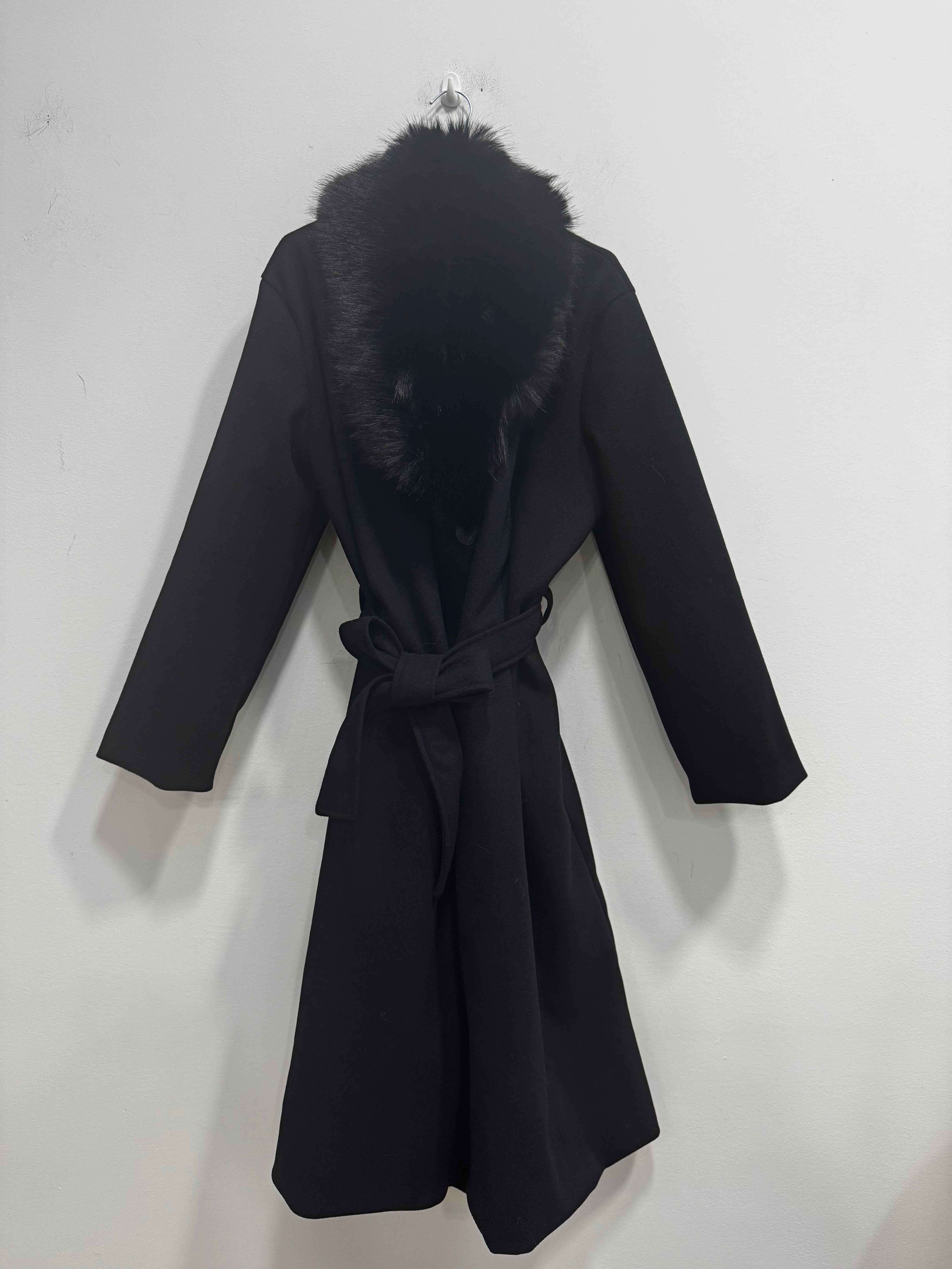 Cappotto foderato collo Ecopelliccia