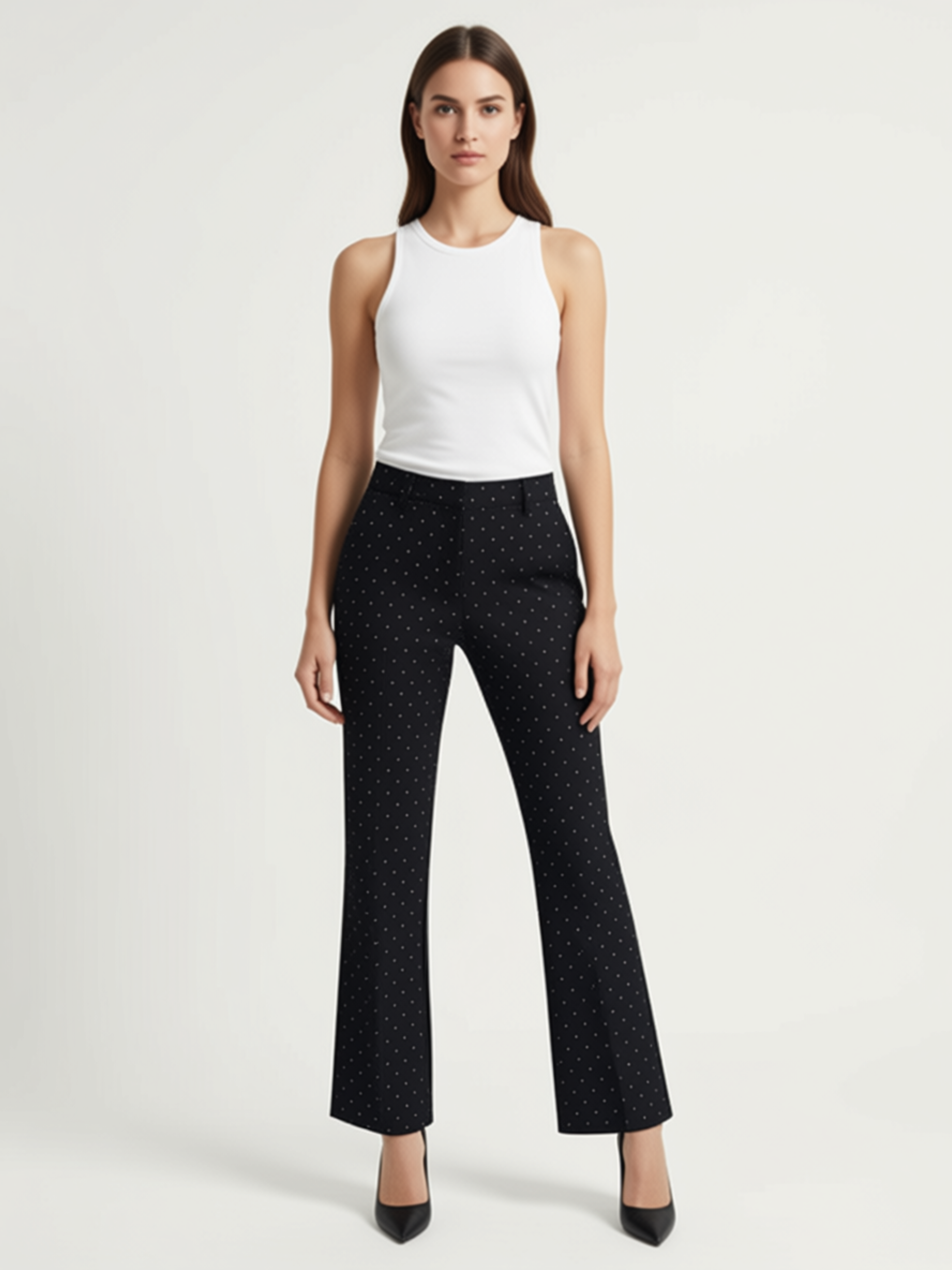 Pantalone Flare Nero Glitter "Sparkle Night" – Elasticizzato Comfort