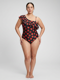Costume Intero Monospalla "Sweet Strawberry" con Volant