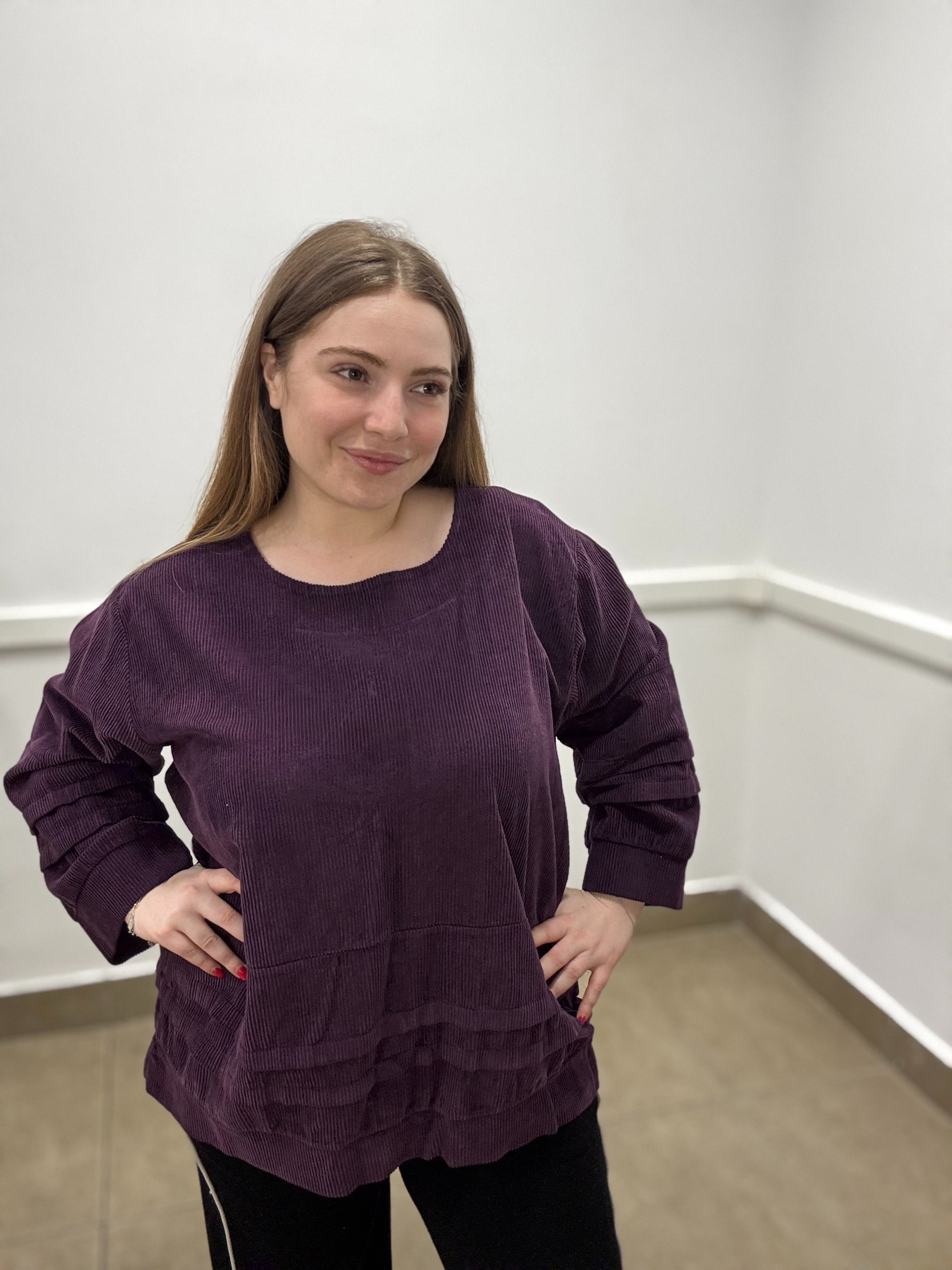 Blusa velluto di cotone