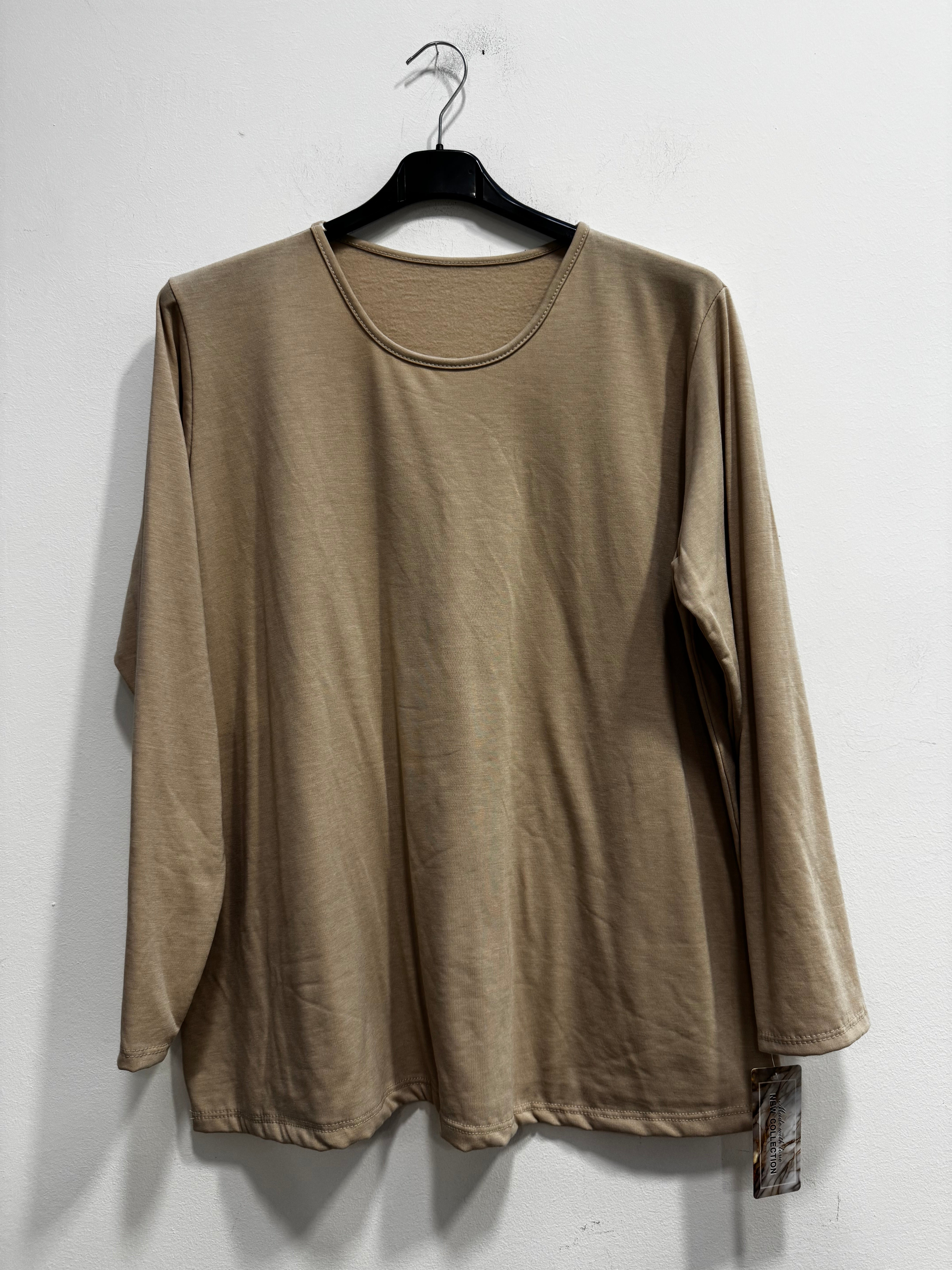 Blusa girocollo felpata