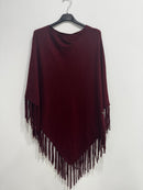 Poncho maglina con frange