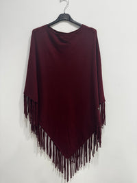 Poncho maglina con frange