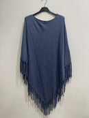 Poncho maglina con frange
