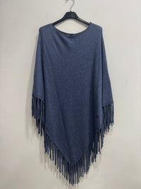 Poncho maglina con frange