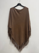 Poncho maglina con frange