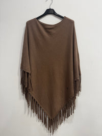 Poncho maglina con frange