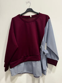 Felpa camicia righe