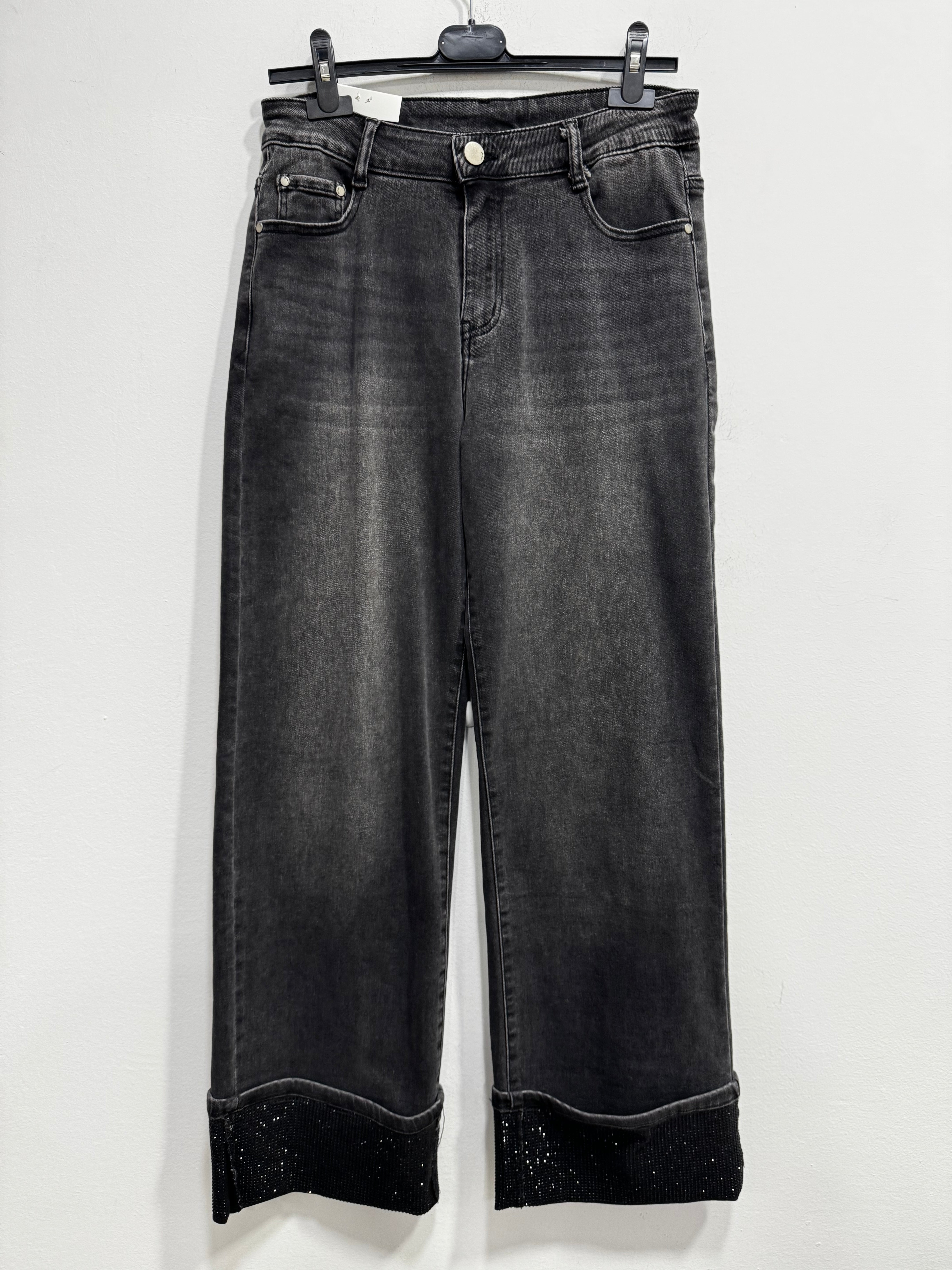 Jeans piega strass