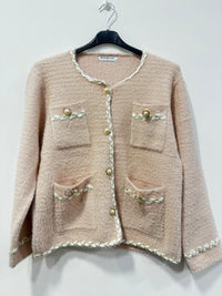 Cardigan peluche decorato